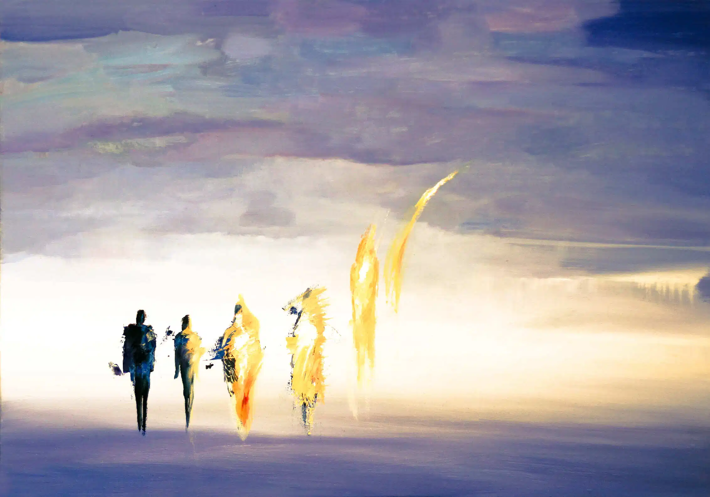 Mihail Zablodsky — Flight — symbolic surrealism, inner energy painting, spiritual transcendence art.