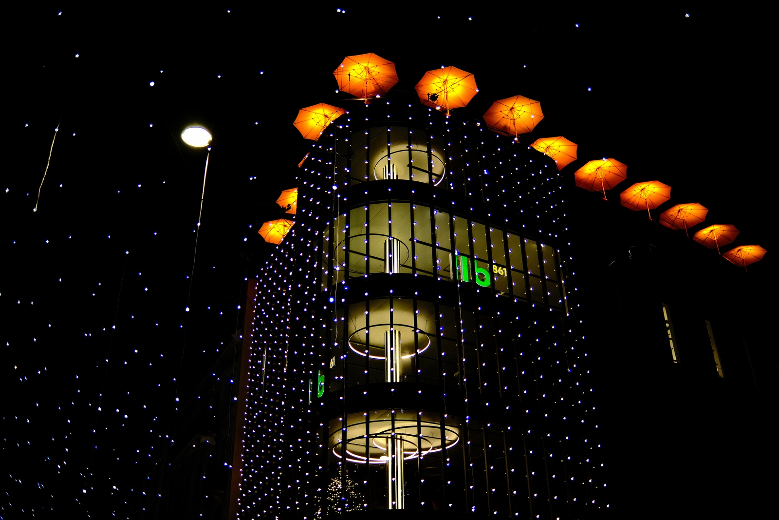 Starry building Zurich urban night art Mihail Zablodsky