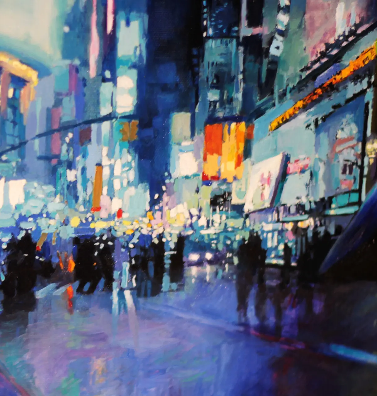 Tokyo rainy night cyberpunk oil painting by Mihaïl Zablodsky