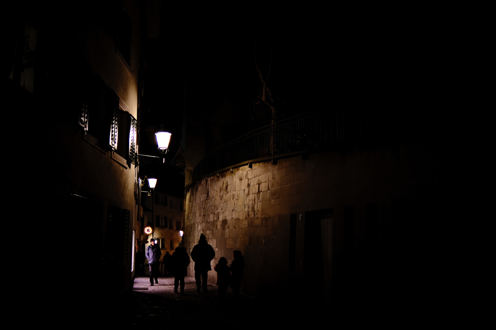 Medieval streets of Zurich night aesthetic Mihail Zablodsky